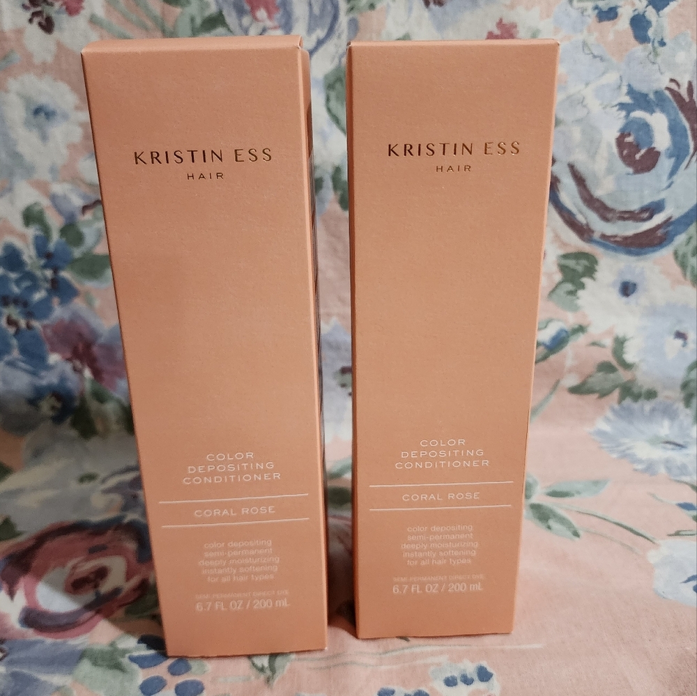 Kristen Ess color depositing conditioner set of 2 coral rose NEW IN BOX